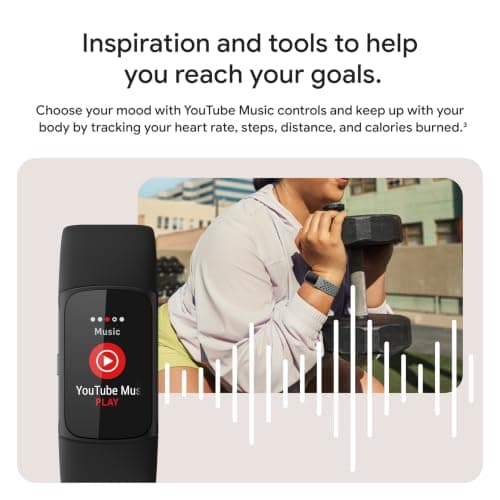 Fitbit Charge 6 Fitness Tracker with Google Apps - Heart Rate on Exercise Equipment - 3-Month Google Health Premium Membership Included - Health Tools - Gold/Coral - Small&Large Ba thumbnail 4