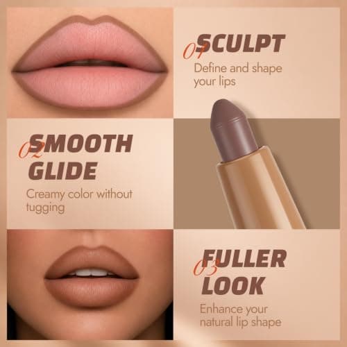 Miniatura de Jolilab: Set de 10 Delineadores de Labios Doble Punta con Difuminador de Silicona 10