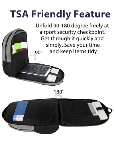 MATEIN Travel Laptop Backpack, 17 Inch Work TSA Approved Carry on Backpack, Large Computer Business Bag for Men Women with Trolley Sleeve and Anti Theft Pocket, College School Ruck thumbnail 2