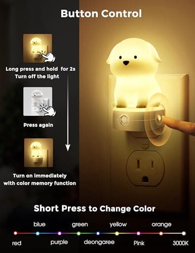 Luz Nocturna LED LOHAS Perrito 3D para Niños con Sensor
