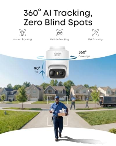 eufy Security eufyCam C37 4-Cam Kit, 360° Pan and Tilt Auto Tracking, Security Cameras Wireless Outdoor, 2K Solar Powered, Human/Vehicle/Pet/Face AI Detection, No Monthly Fee, Buil thumbnail 2
