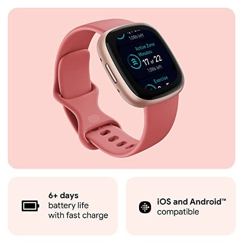 Fitbit Versa 4 Fitness Smartwatch with Daily Readiness - 3-Month Google Health Premium Membership Included - GPS, 24/7 Heart Rate, 40+ Exercise Modes, Sleep Tracking - Pink Sand/Co thumbnail 6