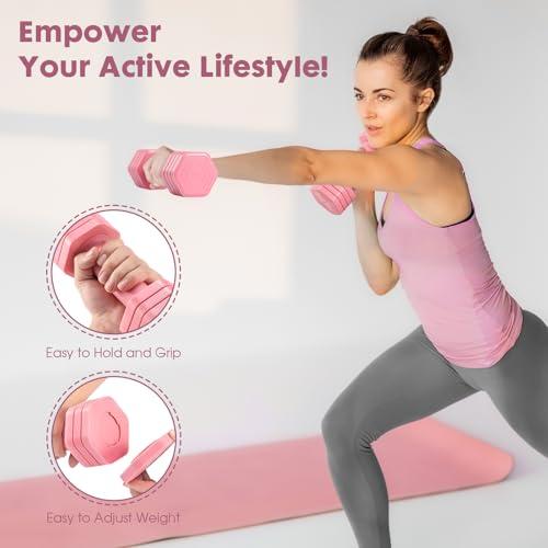 Set de Mancuernas Ajustables EQUIPRO 4 en 1 para Mujer