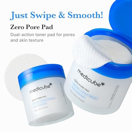 medicube Toner Pads Zero Pore Pad 2.0 | Dual-Textured Facial Pad for Exfoliation and Pore Care with 4.5% AHA Lactic Acid, 0.45% BHA Salicylic Acid | Ideal for All, Korean Skin Care thumbnail 3