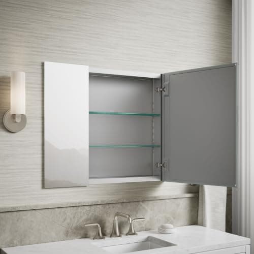 Kohler 55064-NA Embark Slim Medicine Cabinet Mirror, Adjustable Shelves with Mirrored Doors, 30 in. W x 26 in. H thumbnail 4