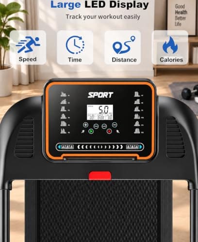 Treadmills for Home Walking Pad - Foldable Treadmill 0.6-6.2 MPH Caminadora Eléctrica para casa Compact Running Machine Portable Folding Pads with Handle Bar thumbnail 2