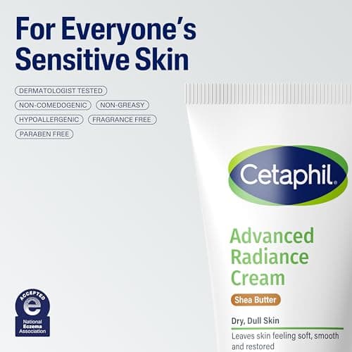Cetaphil Advanced Radiance Cream with Shea Butter, 6 oz, For Dry, Dull Skin, More Radiant Skin, 48 Hour Hydration, All Skin Tones & Types, Hypoallergenic, Fragrance Free thumbnail 6