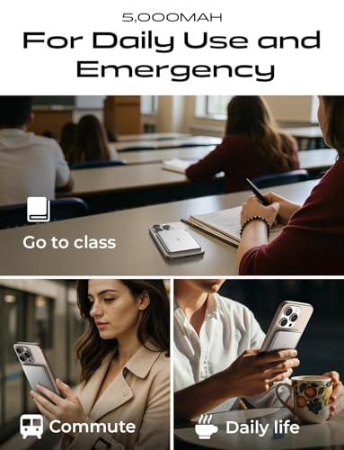 Power Bank Magnético LISEN MagSafe Ultra Delgado de 5000mAh para iPhone