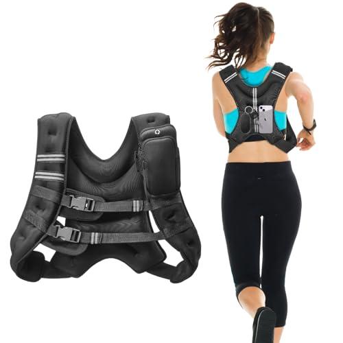 VEVOR Weighted Vest, 20 lbs Weight Vest with Reflective Stripe, Adjustable Buckle Body Weight Vest for Men Women, Workout Equipment for Strength Training, Running, Jogging, Fitness