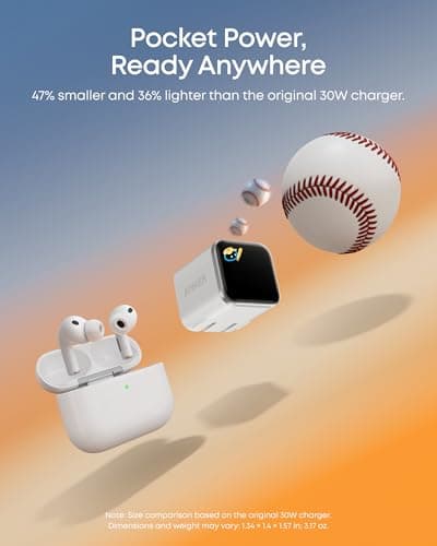 Cargador Anker Nano 45W GaN con Pantalla Inteligente y Modo Cuidado