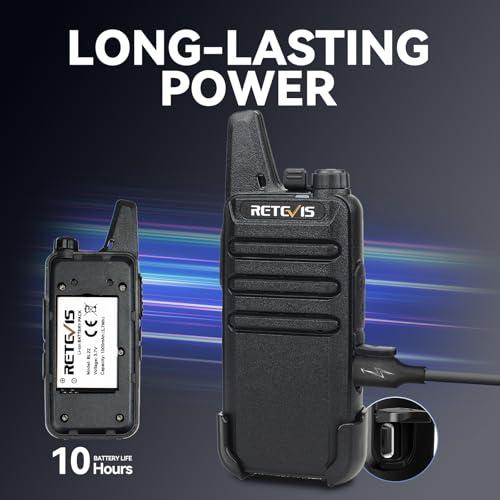 Retevis RT22 Walkie Talkies for Adults, Two Way Radios Long Range Rechargeable, VOX Handsfree, Mini Compact Walkie Talkie with USB Charger, for School Church Restaurant (6 Pack) thumbnail 5