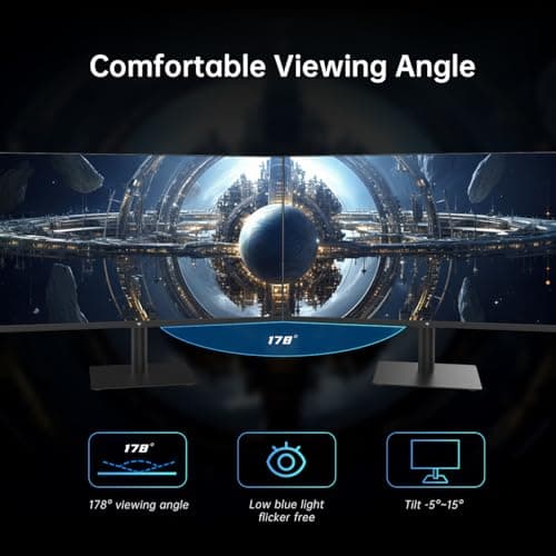 KTC 32 Inch Curved Gaming Monitor, FHD 1080P 165Hz PC Monitor, 1500R, 122% sRGB with HDR, FreeSync Premium, HDMI 2.0x2, DisplayPort 1.4, VESA Compatible, Tilt Adjustable, Eye Care, thumbnail 7