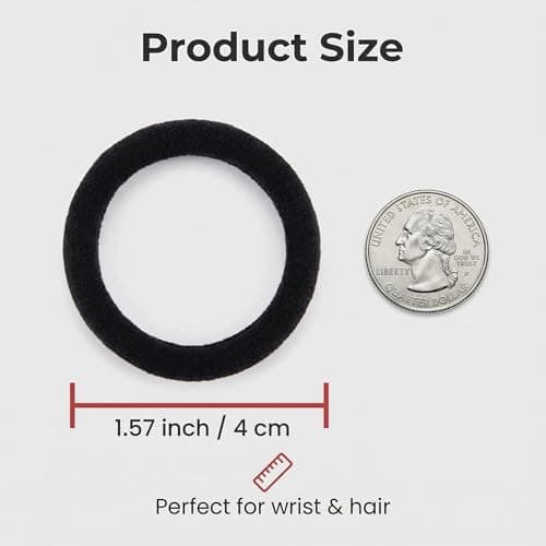 Miniatura de 50 Ligas elásticas negras para cabello, sin costuras y sin daños 6
