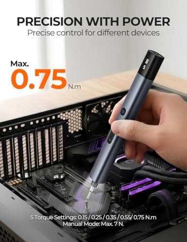 Miniatura de Destornillador Eléctrico de Precisión Soleilwear, Kit con 80 Puntas 2