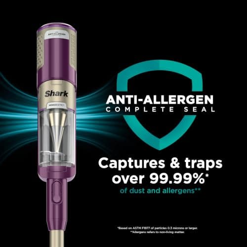 Shark PowerDetect Corded Stick Vacuum, HEPA, Pet Hair, Purple, HZ4001AMZ