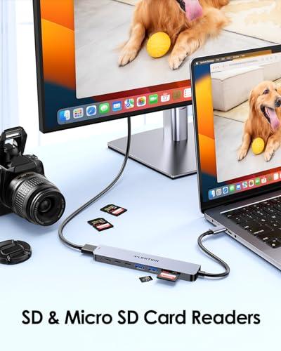 Hub USB C LENTION 8 en 1 con HDMI 4K@60Hz, PD 100W y Lector de Tarjetas para MacBook
