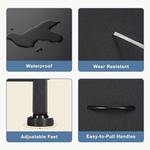 DUMOS Nightstand Set of 2, Small Dresser with 2 Fabric Drawers Side Bedroom End Table Kids Bedside Storage Furniture for 25 inch Tall Night Stand for Closet, Entryway, College Dorm thumbnail 7