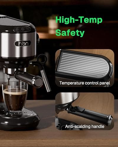 Miniatura de Cafetera Espresso HBN de 20 Bares con Espumador de Leche 6