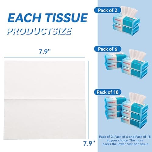 Elevon Multi-Purpose 100% Unscented Cotton Tissue Soft Dry Facial Cotton Wipes for Sensitive Skin, , White (Pack of 18) thumbnail 3