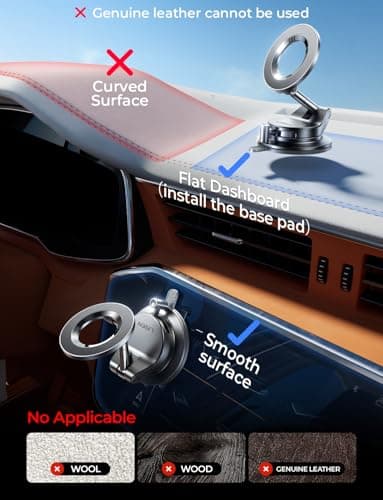 LISEN for Magsafe Car Mount, Magnetic Phone Holders for Your Car Vacuum, Phone Mount for Car Accessories for Women Men Jeep BMW, Suction Phone Holder Gifts Kits, for iPhone 17 Pro  thumbnail 8