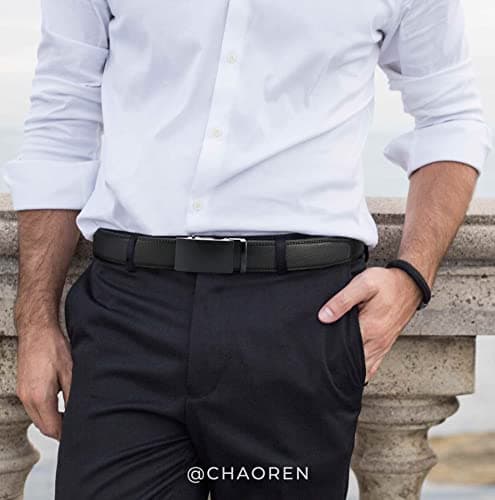 Miniatura de Cinturón de Piel CHAOREN para Hombre - Hebilla Automática (1 3/8") 2