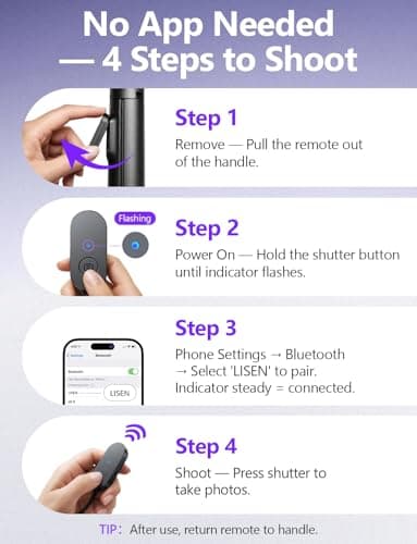 LISEN [0.01s-Open] Phone Tripod for iPhone, 67" Selfie Stick Tripod with Remote, Extendable Cell Phone Tripod Stand, Perfect for Travel Video Recording Live Stream Vlog for iPhone  thumbnail 8