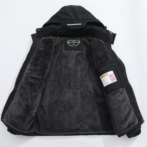 UTWGN Men's Ski Jacket Winter Warm Snow Coat Waterproof Windbreaker Hooded Work Outerwear Snowboarding Jackets