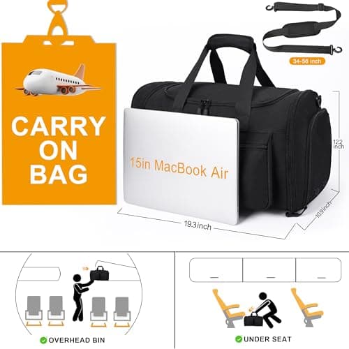 HILOMON Mens Duffle Bag 45L Expandable GYM Bags Carry-on Travel Bag