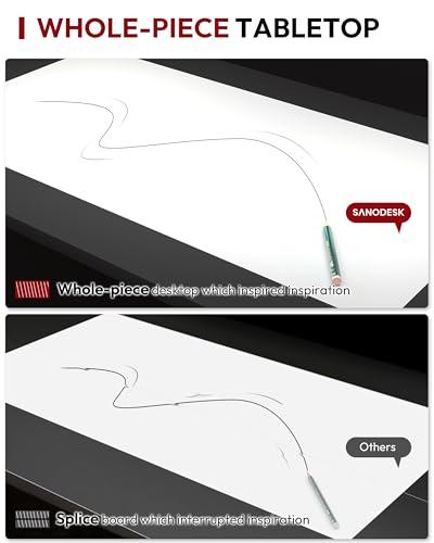 SANODESK Electric Standing Desk 48 x 24 Inches Whole-Piece Desktop Height Adjustable Stand Up Desk w/6-Button Controller Ergonomic Computer Desk for Home Office, Black Frame + Blac thumbnail 6