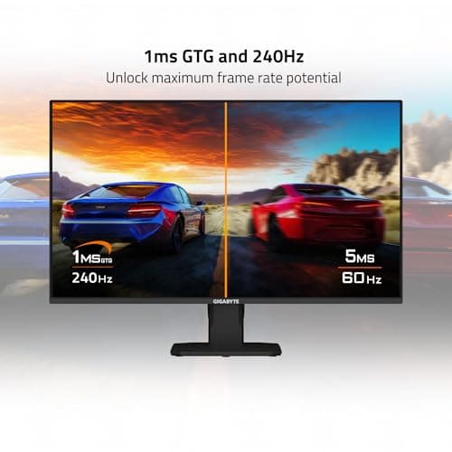 GIGABYTE - GS25F2A - 24.5" SuperSpeed IPS Gaming Monitor - FHD 1920x1080-240Hz - 1ms GTG - AMD FreeSync Premium - HDMI, DP - Tilt Adjustable - Black thumbnail 3