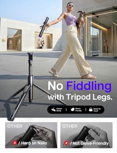 LISEN [0.01s-Open] Phone Tripod for iPhone, 67" Selfie Stick Tripod with Remote, Extendable Cell Phone Tripod Stand, Perfect for Travel Video Recording Live Stream Vlog for iPhone  thumbnail 3