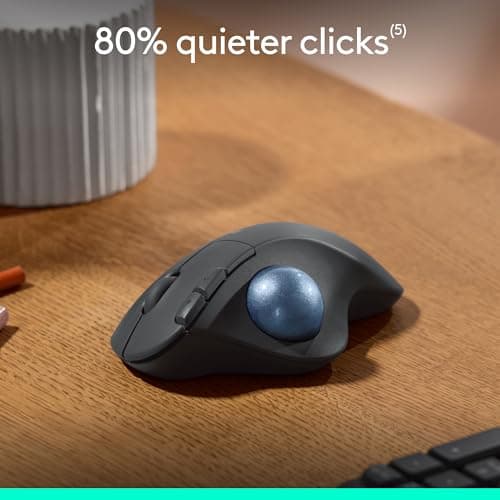 Logitech Ergo M575S Wireless Bluetooth Trackball Mouse - Graphite Blue Ball | Easy thumb control, precise and smooth tracking, Bluetooth and includes Logi Bolt USB receiver, PC Mac compatible thumbnail 7