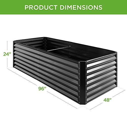 Best Choice Products 8x4x2ft Outdoor Metal Raised Garden Bed, Deep Root Planter Box for Vegetables, Herbs & Flowers, 478-Gallon Capacity, 100% Non Toxic Materials - Gray thumbnail 8