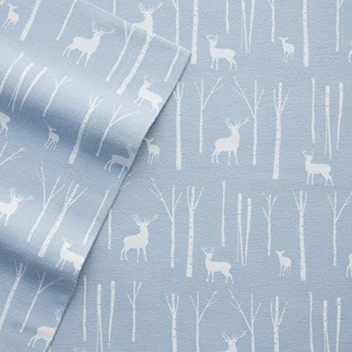 Eddie Bauer - Twin Sheets, Cotton Flannel Bedding Set, Brushed For Extra Softness, Cozy Home Decor (Birch Forest, Twin)