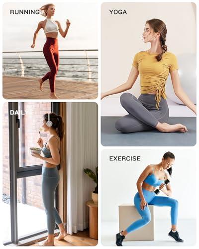 4 Paquetes Leggings de Yoga con Bolsillos para Mujer, Control de Abdomen y Cintura Alta
