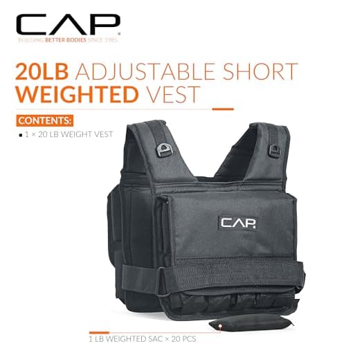 CAP 20 LB Adjustable Weighted Vest – Full Body Workouts, Cardio, Walking & Running, Weight Vest for Men and Women thumbnail 2
