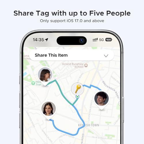 UGREEN FineTrack Air Tracker Tags (iOS Only) 4 Pack, 2-Year Replaceable Battery Bluetooth Tracker Compatible with Apple Find My, Item Finder Smart Tag for Keys, Luggage - [Apple Fi thumbnail 8