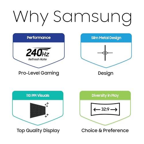 Samsung 49" Odyssey G93SC Series Curved Gaming Monitor, QD-OLED, 240Hz, 0.03ms, DQHD, G-Sync Compatible, FreeSync Premium Pro, Adjustable Stand thumbnail 13