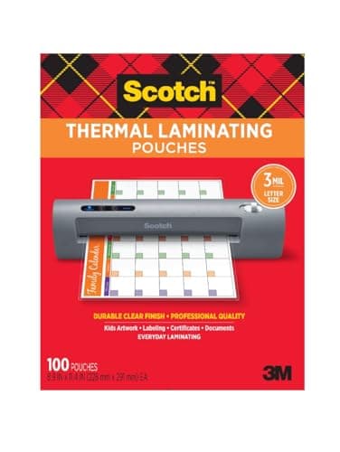 Scotch Thermal Laminating Pouches, for Use with Thermal Laminators, 8.9 x 11.4 Inches, Letter Size Sheets, 100-Pack thumbnail 9