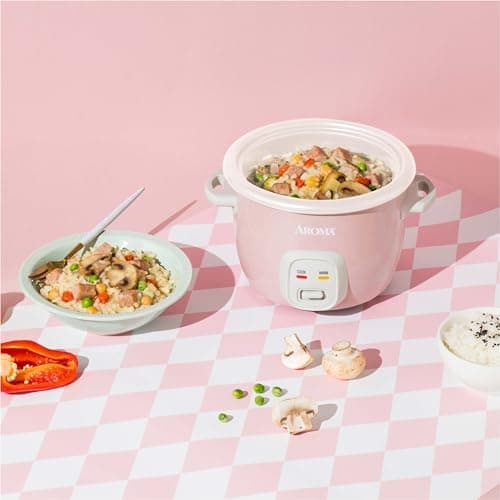 AROMA® Mini Rice Cooker, 2-Cup (Uncooked) / 4-Cup (Cooked), Grain Cooker, Soup Maker, Oatmeal Cooker, Auto Keep Warm, 1 Qt, Pink, ARC-302NGP thumbnail 10