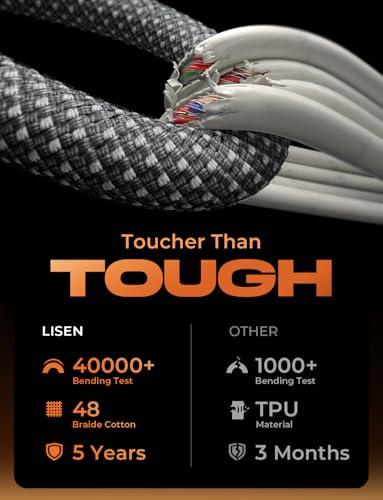 Miniatura de Paquete de 5 Cables LISEN USB-C a USB-C 60W de Carga Rápida 8