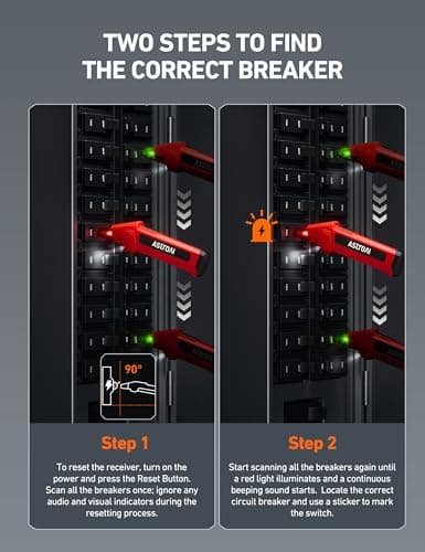 AstroAI Circuit Breaker Finder with GFCI Outlet Tester, Electrical Tester Tool for Home/Workshop Circuit Tracing, Quickly Locates Breakers with Indicators thumbnail 6