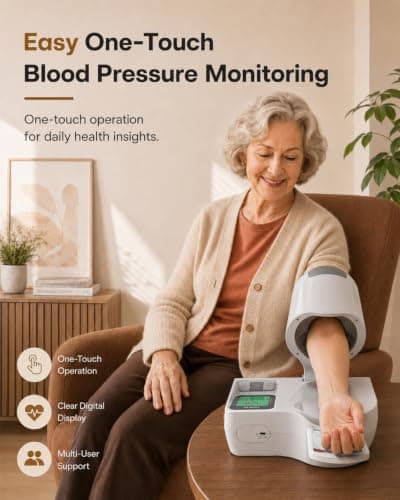 Blood Pressure Monitor, No-Wrap Barrel-Type Upper Arm Monitor for Home Use