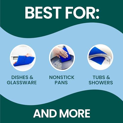 Scotch-Brite Zero Scratch Scouring Pad, Effective + Gentle Dish Scrubber for Household Cleaning, 20 Scrub Pads for Dishes, Nonstick Pots and Pans, Glass, Tubs, Showers, Reusable &  thumbnail 3