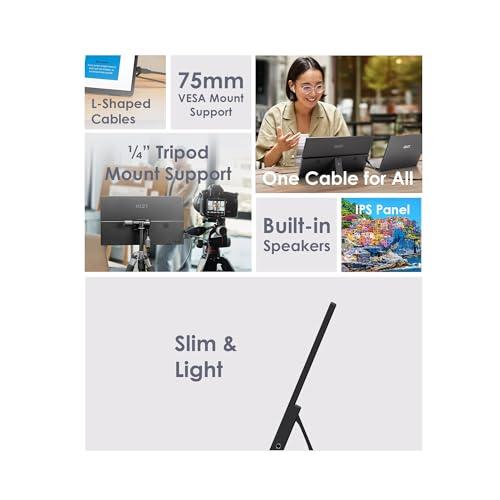 msi Pro MP165 E6 Ultra Slim & Light Portable Monitor,15.6" FHD IPS 1080p, USB Type-C, HDMI, Built-in Speakers, Tripod Mount Support, Perfect for PC, Mac, PS5, PS4, Xbox, Mobile, Me thumbnail 4
