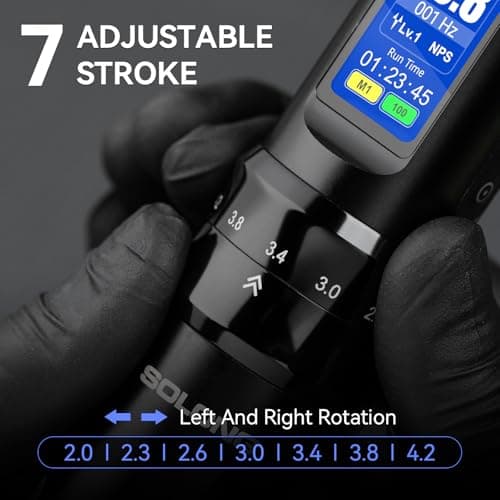 Tattoo Gun,Complete Tattoo Kit with 7 Stroke Lengths,Powerful Battery with Color Wallpaper Guide Wireless Tattoo Gun Kit,Practice Skin,Transfer Paper for Beginners SL-TKE200A-1-USA thumbnail 3