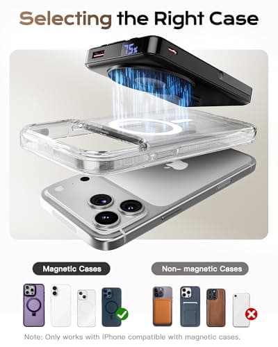 Nepagz for Magsafe Portable Charger, 10000mAh Magnetic Power Bank with Foldable Stand, PD 22.5W Fast Charging with USB-C Cable, Wireless Portable Charger for iPhone 17/16/15/14/13/ thumbnail 8