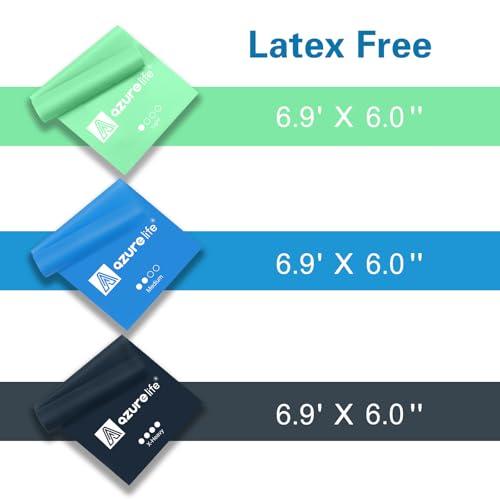 A AZURELIFE Resistance Bands,Professional Long Non-Latex Elastic Stretch Bands,Exercise Bands for Physical Therapy, Yoga, Pilates, Rehab, at-Home or The Gym Workouts, Strength Trai thumbnail 3
