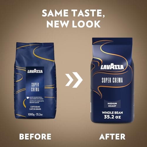 Miniatura de Lavazza Super Crema Café en Grano Entero, Tueste Medio Espresso, Mezcla Arábica y Robusta, 6 Bolsas de 2.2 lb 3
