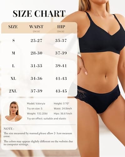 Miniatura de Pack de 6 Panties LEVAO Seamless con Encaje Invisible para Mujer 6
